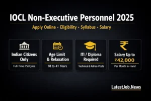 IOCL Non-Executive Personnel Vacancy 2025: Apply Online, Eligibility, Syllabus, Salary